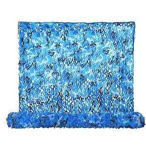 [Hot Item] Blue Camo Netting Fire Resistant Outdoor Camouflage Shade Net with Support Pole System
