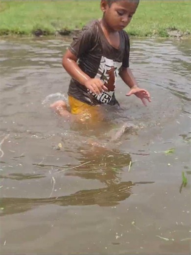 Kid Catches Giant Fish Bare Hands