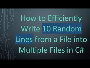 How to Efficiently Write 10 Random Lines from a File into Multiple Files in C#