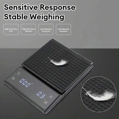 Digital Coffee Scale With Flow Rate Display, Automatic Timing, Digital Kitchen Food Scale, Tare Function, Espresso Scale, 0.3g/3kg - Coffee Scale | SHEIN