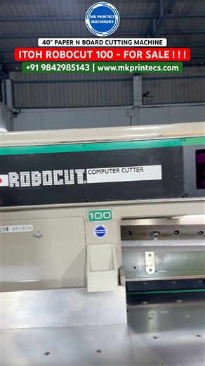 ITOH Robocut 100 cm Computerised Program Paper Cutting Machine For Sale | Mk Printecs Machinery