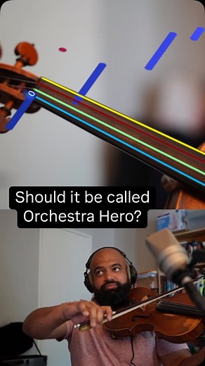 Prototyping ~ I wouldn’t quite call it “Guitar Hero for stringed instruments,” but it’s in that universe. “Orchestra Hero” sounds fun, but I’d run into copyright issues fast. I’m still working on the name, but the idea is simple: you can play along with previously generated notes, or play and the notes generate themselves visually in real time. It’s a tool for communicating what you’re playing to anyone, musicians, students, audiences, or collaborators. I’m starting with the viola (of course), b