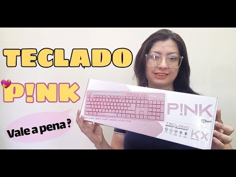 UNBOXING e Primeira Impressão TECLADO ROSA MBtech Vale a pena?