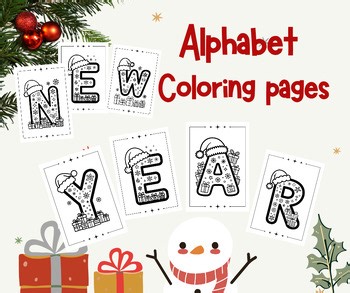 Alphabet Coloring Pages A–Z | Christmas & New Year Coloring Worksheets | Winter