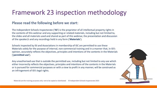 ISI's inspection methodology - Tuesday 23 May 2023