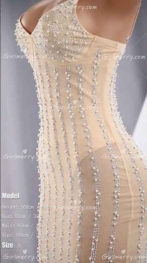 Summer new nightclub style rhinestone pearl mesh see-through sexy mini dress (with lining) AA001159