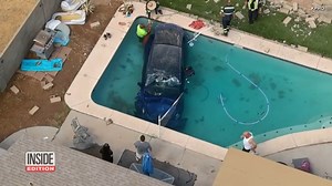 5.7K views · 100 reactions | Phoenix police and firefighters are investigating after a Tesla crashed into a pool in north Phoenix Friday morning. The crash happened around 8:45 a.m. | Inside Edition | Facebook