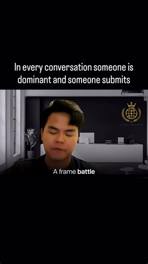 Joel Yi on Instagram: "It’s impossible to be equal in a conversation Each side is either dominant or submissive The problem starts when you don’t establish a frame early and you get on a call with a dominant personality At that point, saving the sale becomes VERY hard Why? Because they want to be dominant. It’s part of their personality They start asking questions, steering the conversation, and pulling you into their frame And if you try to overpower them, you lose So the move is to let them fe