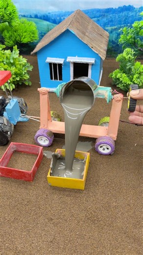 😱 Amazing Mini Tractor Pillar Making Machine |Real Working DIY Baige #shorts #youtubeshorts