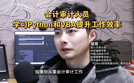 会计审计人员学习Python和VBA提升工作效率