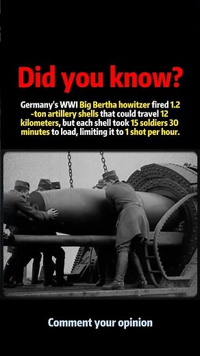 WWI "Artillery Shell Weight" - A Single German Big Bertha Shell Weighed 1.2 Tons #history
