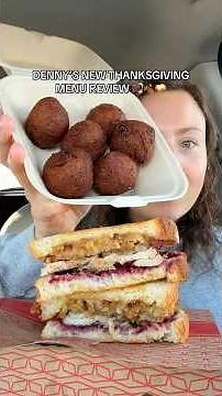 Trying Denny's NEW Thanksgiving Menu (MAPLE Donut Holes) 🦃🍁 | Food Review #thanksgiving #fastfood