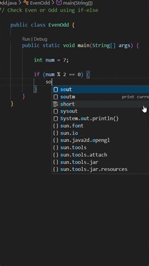 Check if a number is even or odd without using loop or if- else #java #program #java4quicklearning