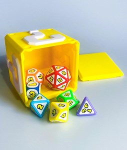 Dnd Dice Set Mario Themed - Polyhedral Dice for RPG - D4 D6 D8 D10 D% D12 D20 - Question Thwomp Box - Tabletop Games Dice Box - Role Playing - Etsy