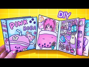 Paper Diy ✨️ Pink Boba Squishy Book #bubbletea #종이놀이 #quietbook