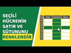 #EXCEL - SEÇİLİ HÜCRENİN SATIR VE SÜTUNUNU RENKLENDİRME - [EXCEL 751]