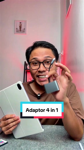 Adaptor 4 in 1 , untuk semua perangkat, untuk print, transfer file, mirorring ke proyektor atau smart tv #GajianSale #adaptor #print #presentasi