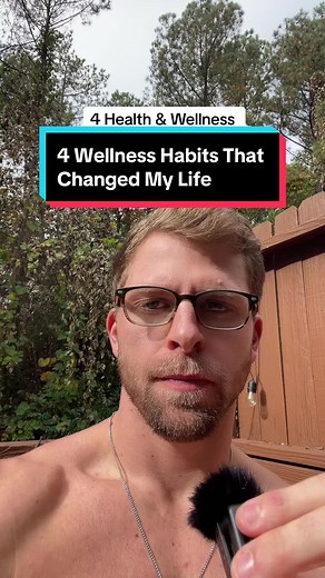 Here are 4 Health and Wellness habits that made a noticeable positive impact on my life. * I am not a doctor and not recommending you try these things. I am sharing what works for me. * If your diet, exercise, and sleep suck, dont even think about starting these. Get that handled first. 1. Blue light blocking glasses or reducing blue light exposure. 2. Cold plunges / ice baths / cold showers. 3. Sauna / heat exposure. 4. Mouth taping for sleep. #health #healthy #fitness #fitnessmotivation #perso