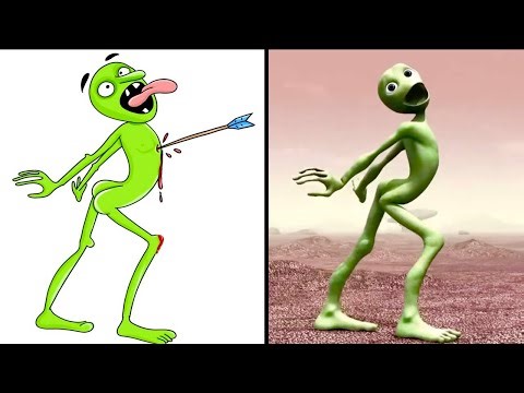Dancing Green Alien “Dame Tu Cosita” FUNNY Parody 😂 | Giggle Toon Animation
