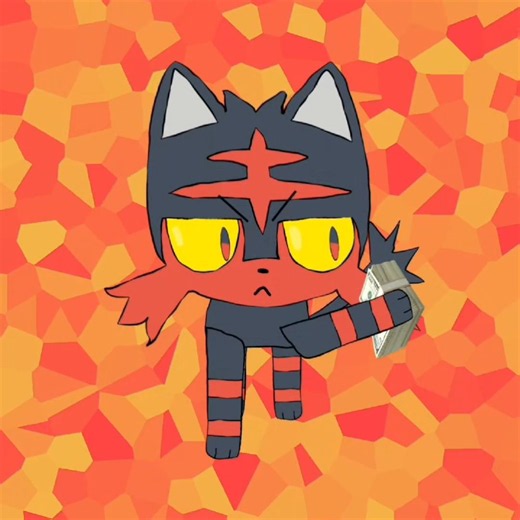 tired that my money is always spent (an test animation of litten) #pokemon #shorts #animation