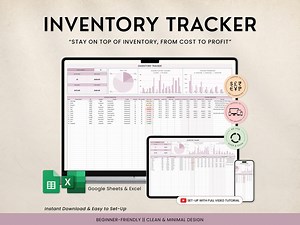 Inventory Tracker Spreadsheet, Small Business Profit Tracking, Google Sheets Excel, Inventory Management, Inventory Log, List Order Tracker - Etsy