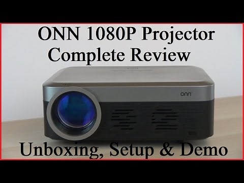 Onn 1080p Portable Projector Complete Review - Unboxing, Setup & Demo