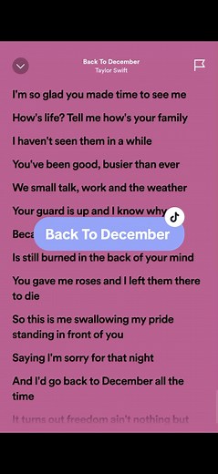 Back To December - Taylor Swift Lyrics