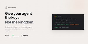 Give AI access to 6754  APIs with zero credentials exposed - keychains.dev | Product Hunt