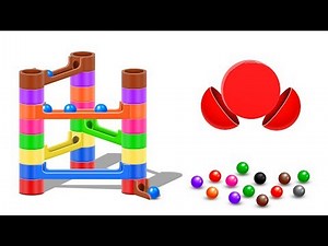 Learn Colors with a Giant Marble Maze Run Color Balls and Shapes - Colors and Shapes Collection