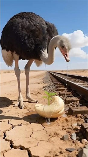 the ochtrich saved the drying kaju 😭 #ai #save
