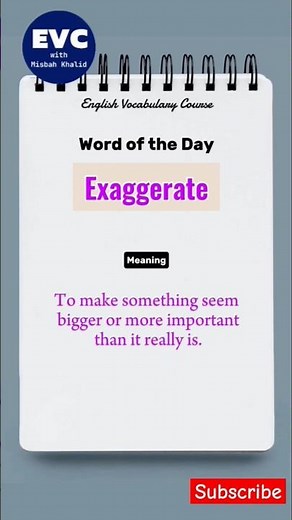 "Exaggerate" Meaning in English| English Vocabulary Course