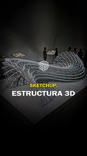 Estructura 3D con SketchUp ❗️ Extensiones: Curviloft y JointPushPull #arquitectura #modelado3d #sketchup #3d #tutorial