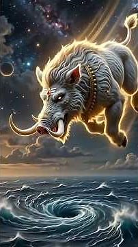 The Incredible Story of Lord Vishnu’s Varaha Avatar! 🐗🌍 #aivideo #didyouknowindia