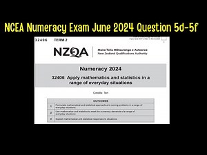 NCEA Numeracy Assessment June 2024 Question 5d-5f