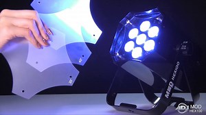 Innovative, flexibility and high output - check out the ADJ MOD HEX100 demo video. This 105W Par with HEX LEDs (RGBAW UV) offers a retractable snoot, 4 different beam angles and an interchangeable external case. Available now from ADJ. US $369.99. More details at: http://www.adj.com/mod-hex100 | ADJ Lighting