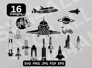 Spacecraft Clipart Bundle, Rocket SVG Files, Spaceship Silhouettes, Digital Download, Craft Supplies, Star Ship Svg, 16 Designs - Etsy Australia