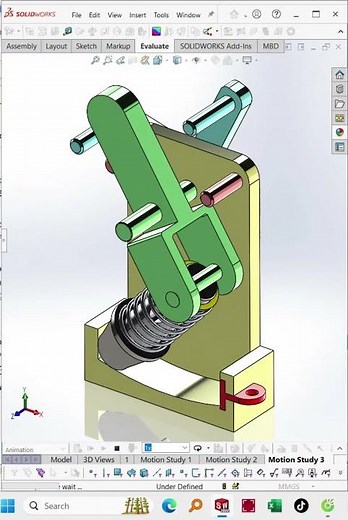 Mechanical Animation - Spring toggle mechanism - by Solidworks Animation