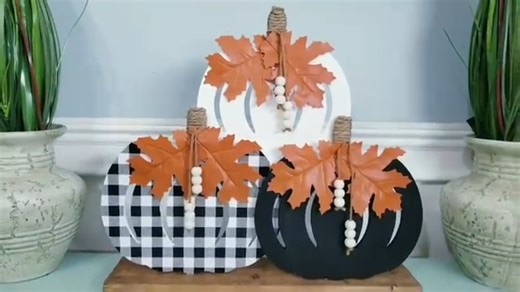 This pumpkin decor turned out so nice! Use this stacked one or individual ones for this DIY! | She So CraftDee