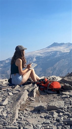 Croquis au sommet... entourée de Chipmunks 🐿️! #sketchbook #chipmunks #dessin #randonnée