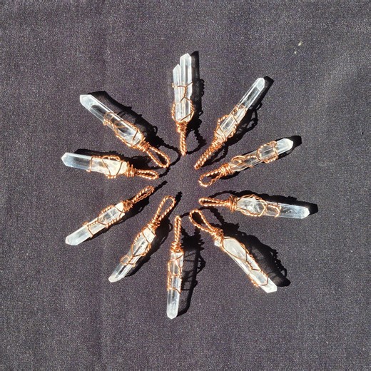 Blue Smoke Colombian Lemurian Crystal Point Wire Wrap Pendant - Colombia - Etsy