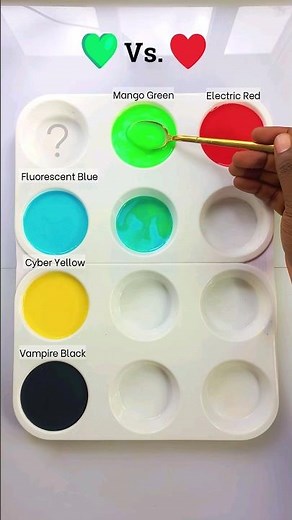 How to Make New Colors - Green Vs. Red Color Mixing! #colormixing #paintmixing #shorts #viral