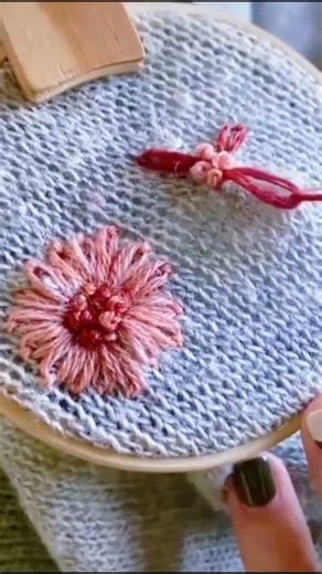 Repairing Old Clothes with Wool | Beautiful Handmade Rose Design DIY Tutorial