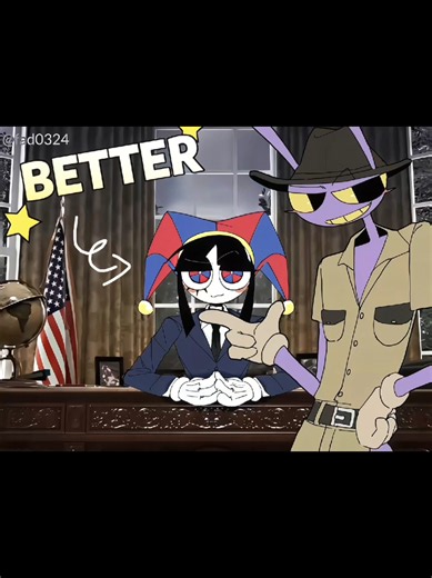 FUNNYBUNNY with bigger better stronger trend! I wanted make this video like jax glazing pomni president The