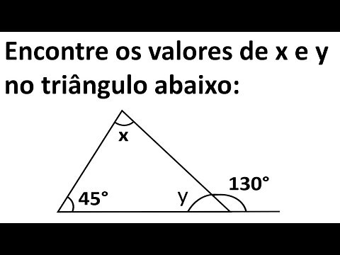 Propriedades dos triângulos - Encontre os valores de x e y no triângulo.