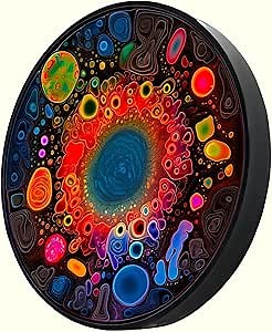 Microbe Pop Art Multicolor LED Wall Art Illuminated Round Display Artwork Wall Decor Led Sign Medical Art Lighted Wall Art Christmas Gifts