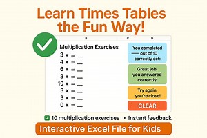 Interactive Times Tables Excel Game: Multiplication Practice for Kids (digital Download) - Etsy Canada