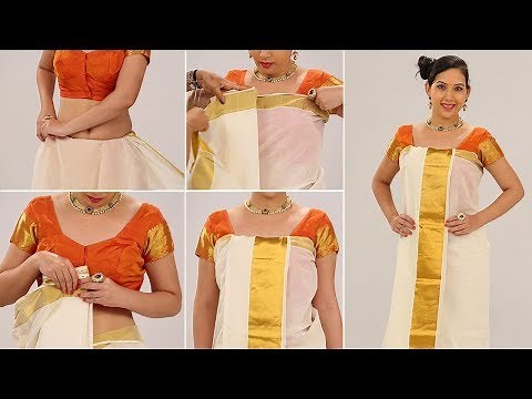 Kerala Style Saree | How to Wear Kerala Style Saree Step by Step |Perfect Saree Draping To Look Slim