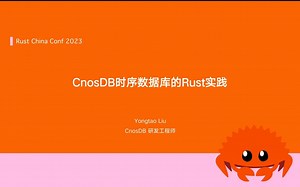 CnosDB时序数据库的Rust实践｜CnosDB×Rust China Conf 2023 精彩回顾