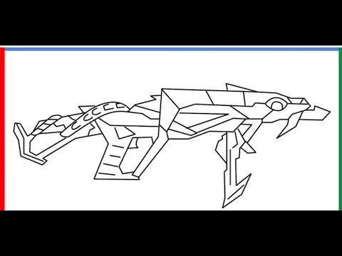 How to draw Cobra mp40 Garena Free Fire Gun step by step for beginners