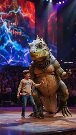 A boy and a giant lizard in America got talent show | Creative Shorts